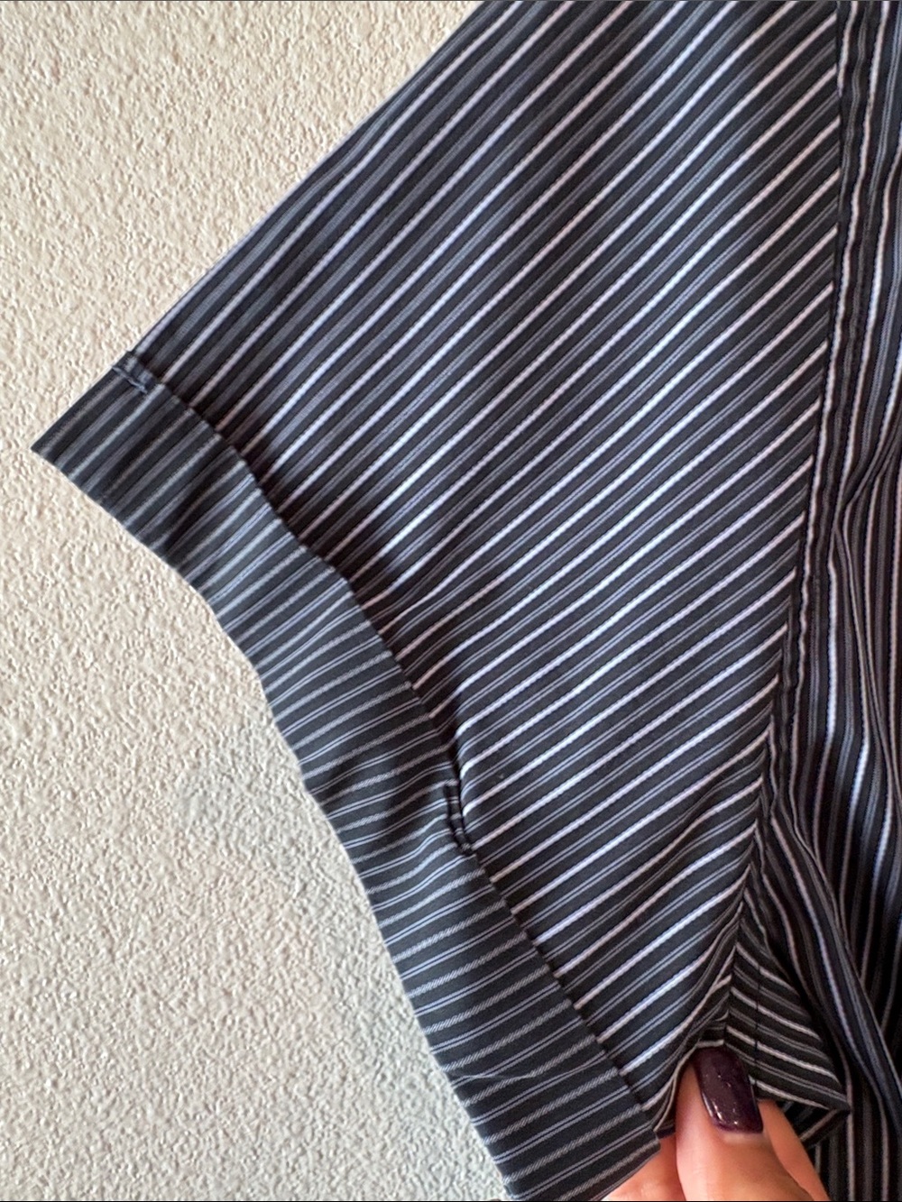 KMJ Women's Black Pinstripe Button-Down Shirt - Picture 4 of 6